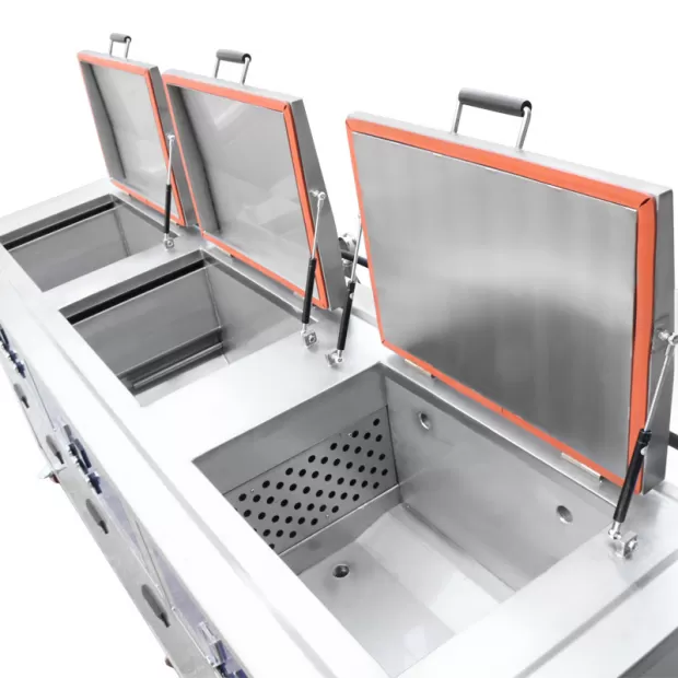 800L 3-Tank 40KHz Automated Ultrasonic Cleaning System with Cleaning Rinsing Drying