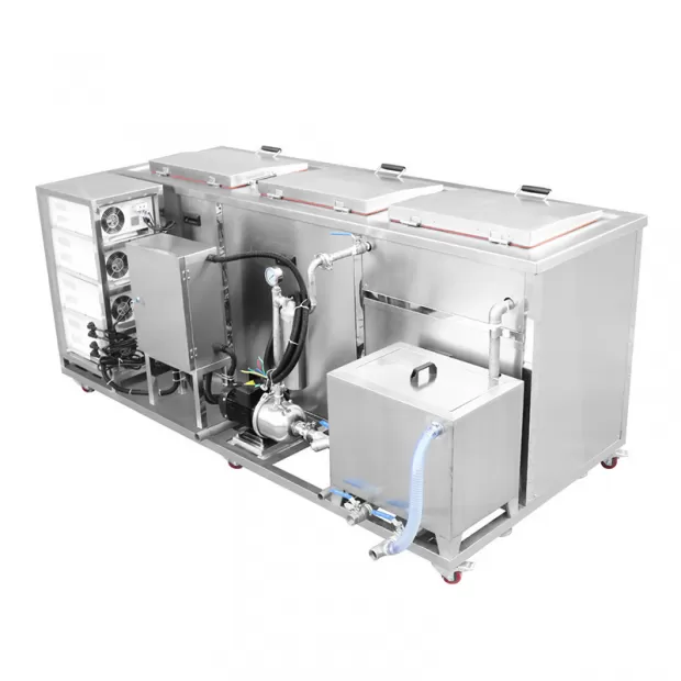 800L 3-Tank 40KHz Automated Ultrasonic Cleaning System with Cleaning Rinsing Drying