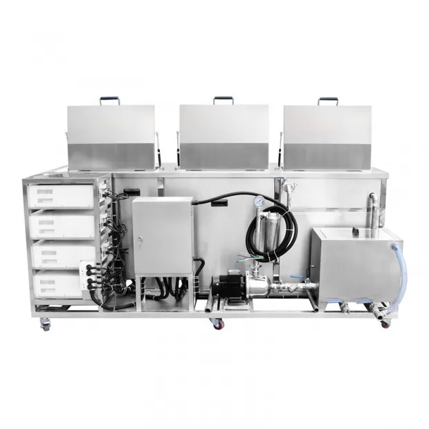800L 3-Tank 40KHz Automated Ultrasonic Cleaning System with Cleaning Rinsing Drying